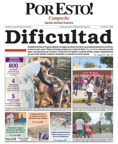 Portada de Por Esto (campeche) del jueves, 26 de junio de 2025