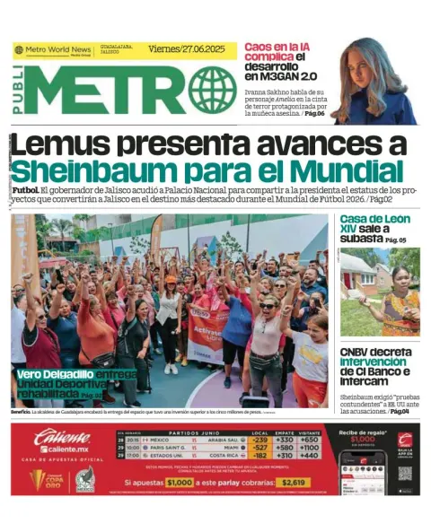 Portada de Publimetro Guadalajara del 2025-06-27