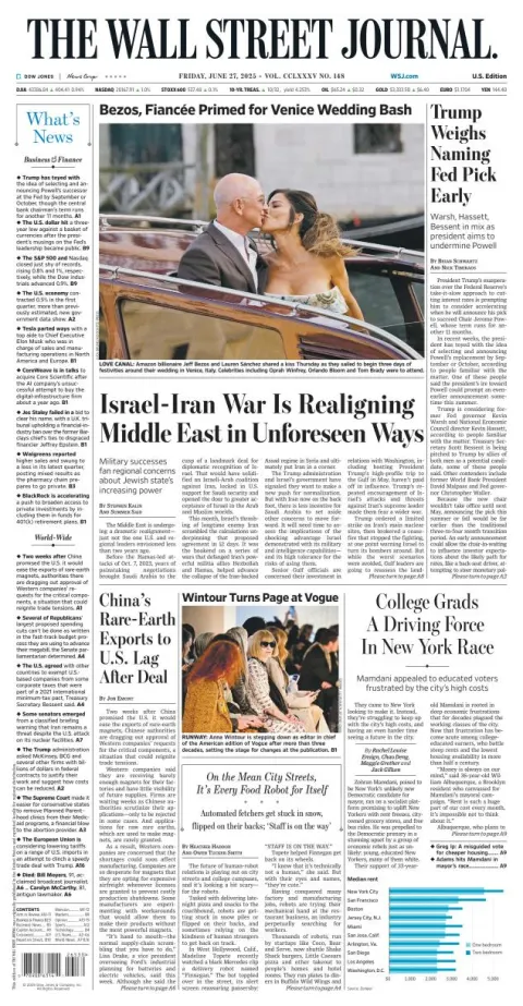 Portada de The Wall Street Journal