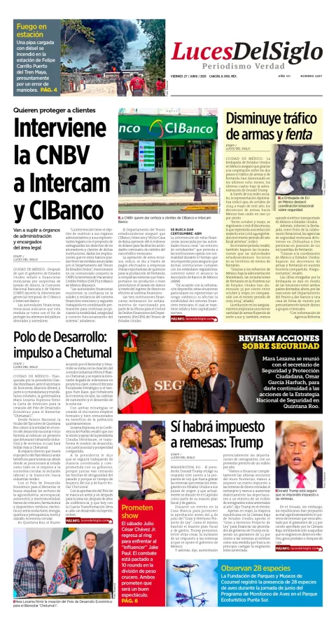 Portada de Luces del Siglo del viernes, 27 de junio de 2025