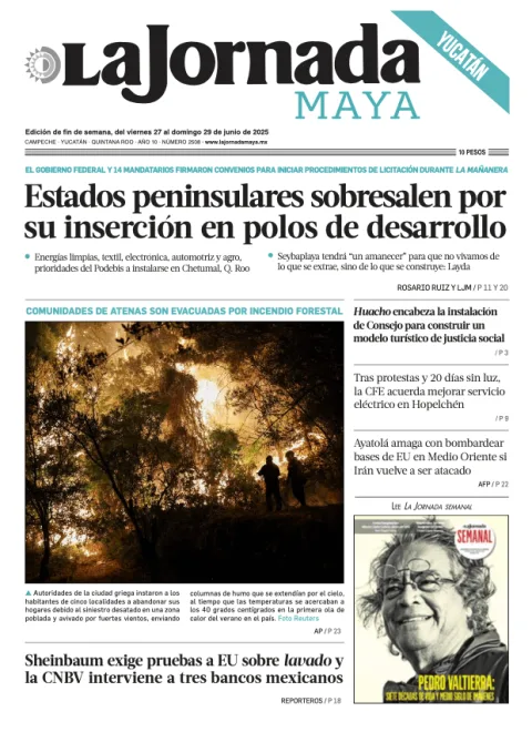 Portada de La Jornada Maya Yucatán del viernes, 27 de junio de 2025
