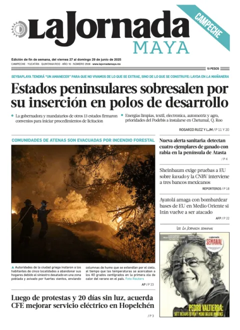 Portada de La Jornada Maya Campeche del viernes, 27 de junio de 2025