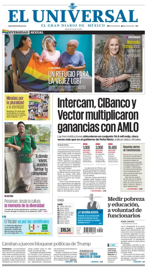 Portada de El Universal