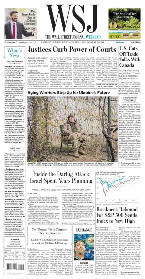 Portada de The Wall Street Journal