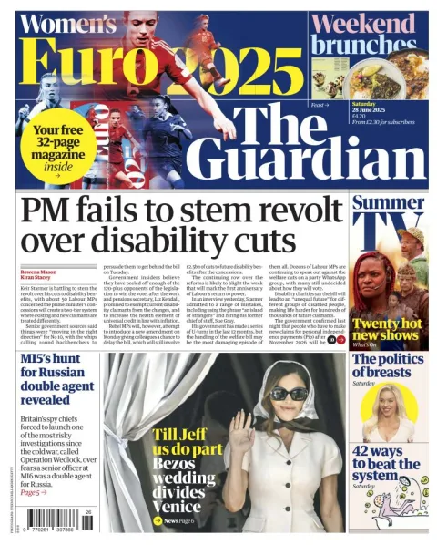 Portada de The Guardian (reino Unido)