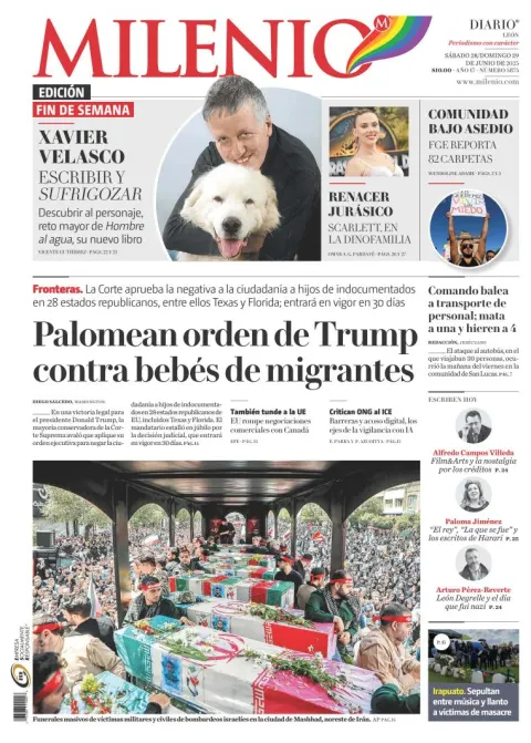 Portada de Milenio Leon del sábado, 28 de junio de 2025