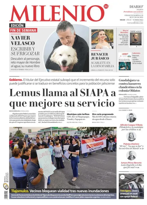 Portada de Milenio Jalisco del sábado, 28 de junio de 2025
