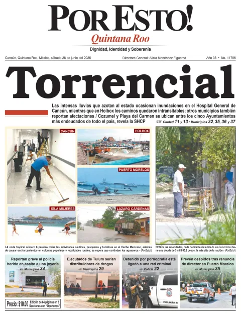 Portada de Por Esto (quintana Roo Cancun) del sábado, 28 de junio de 2025