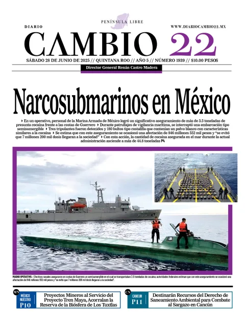 Portada de Diario Cambio 22 del 2025-06-28