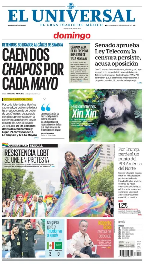 Portada de El Universal