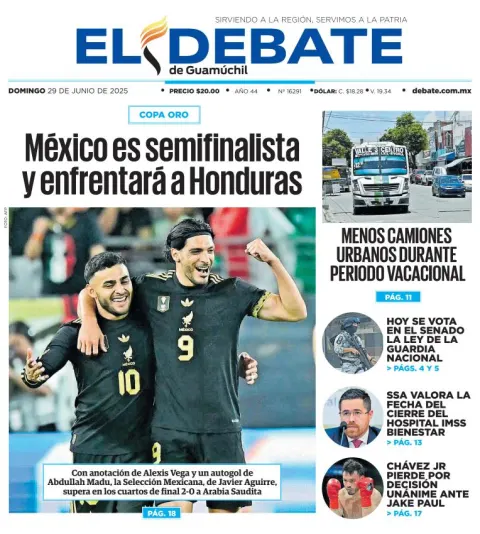 Portada de El Debate de Guamuchil