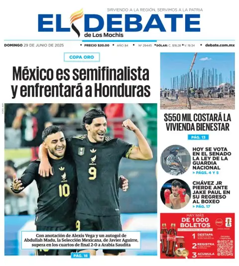 Portada de El Debate de los Mochis