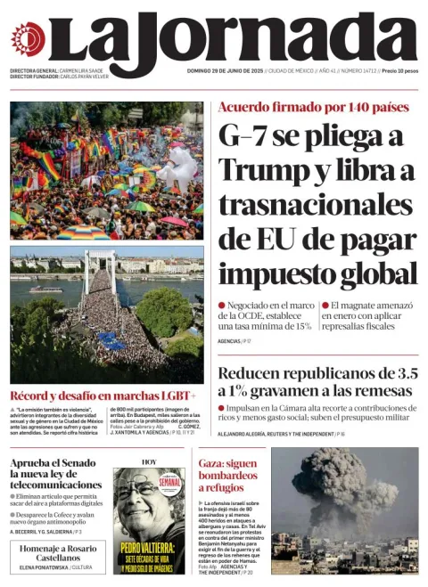 Portada de La Jornada