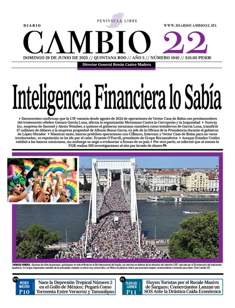 Portada de Diario Cambio 22 del 2025-06-29