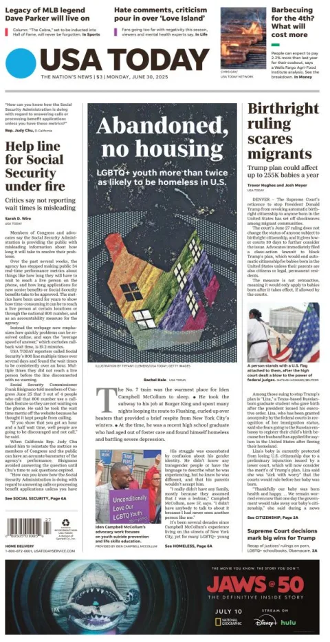 Portada de Usa Today