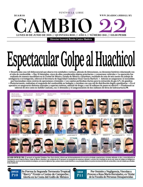 Portada de Diario Cambio 22 del 2025-06-30