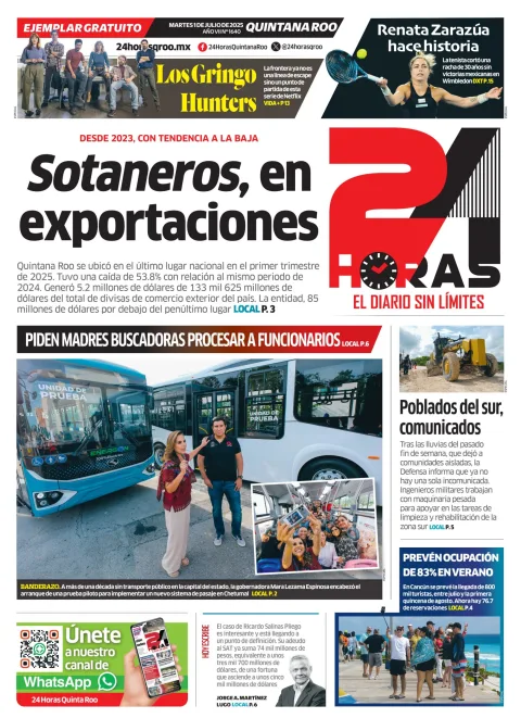 Portada de 24 Horas Quintana Roo