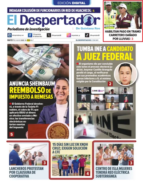 Portada de El Despertador de Quintana Roo