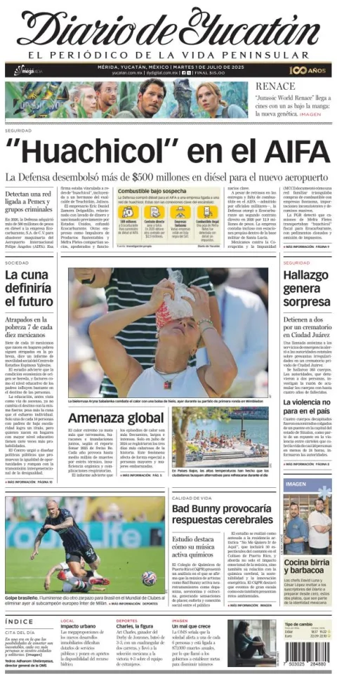 Portada de Diario de Yucatán