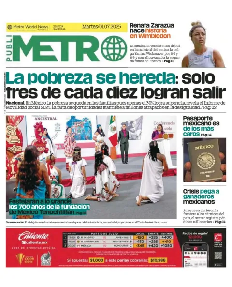 Portada de Publimetro Guadalajara del 2025-07-01