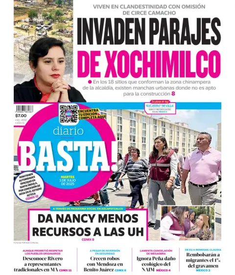 Portada de Basta del martes, 1 de julio de 2025