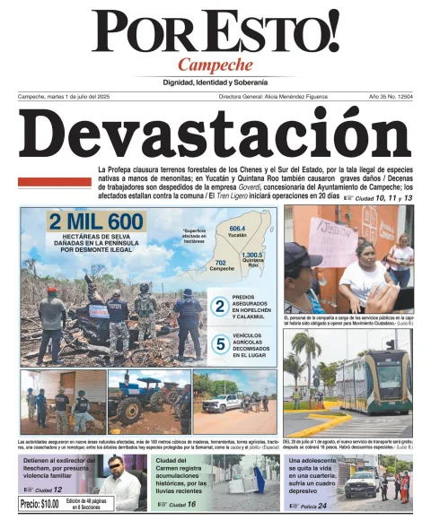 Portada de Por Esto (campeche) del martes, 1 de julio de 2025