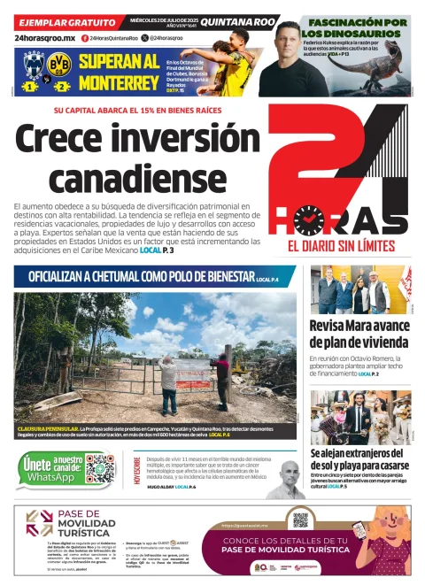 Portada de 24 Horas Quintana Roo