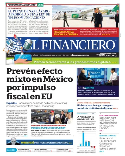 Portada de El Financiero