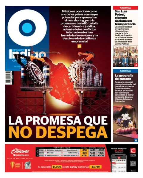 Portada de Reporte Indigo del miércoles, 2 de julio de 2025