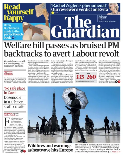 Portada de The Guardian (reino Unido) del miércoles, 2 de julio de 2025
