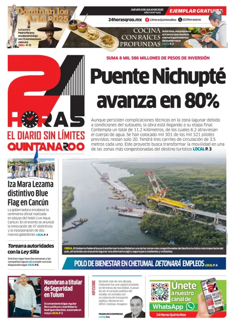Portada de 24 Horas Quintana Roo