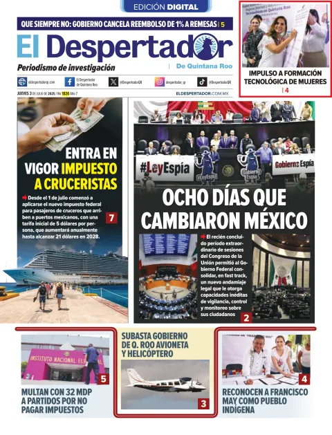 Portada de El Despertador de Quintana Roo