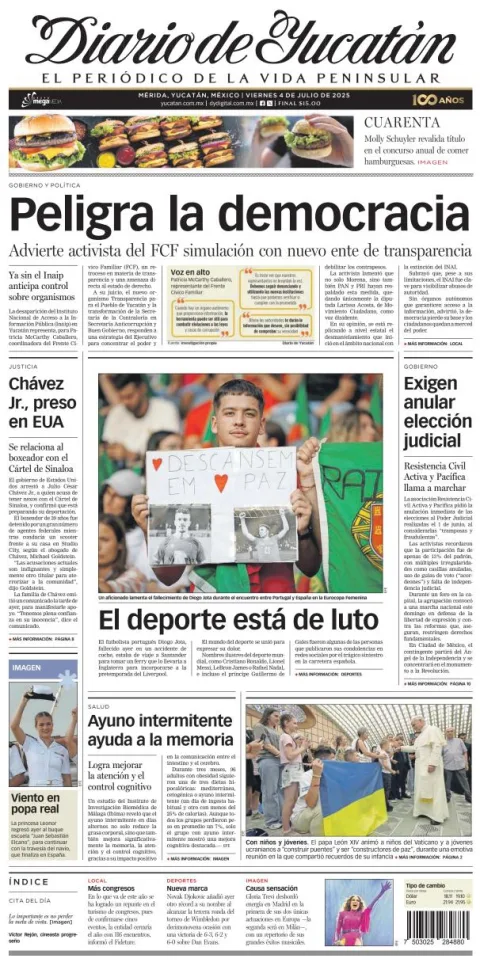 Portada de Diario de Yucatán