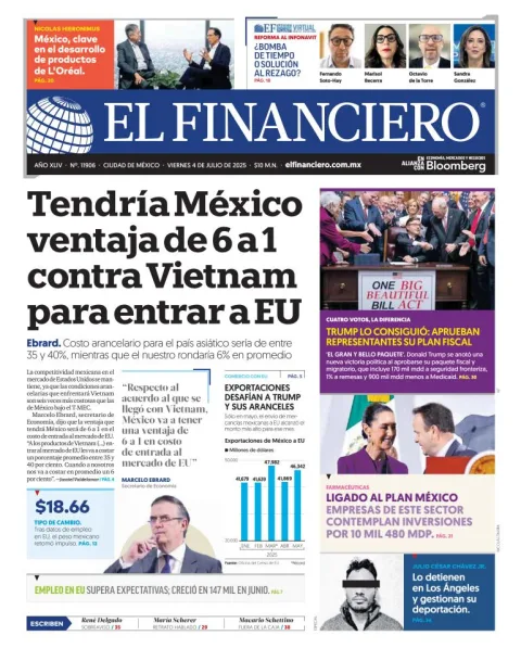 Portada de El Financiero