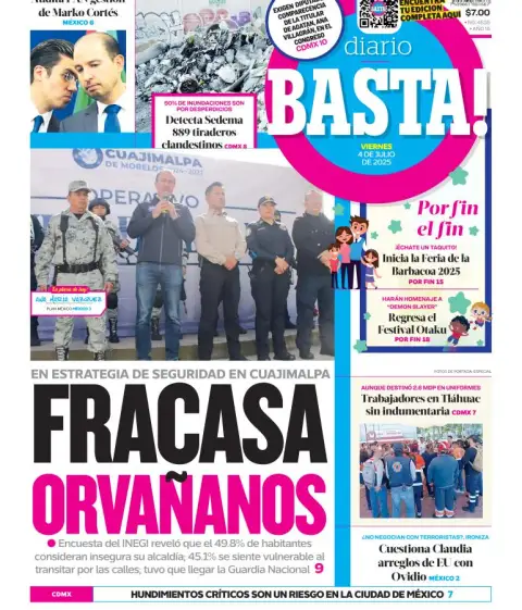 Portada de Basta del viernes, 4 de julio de 2025