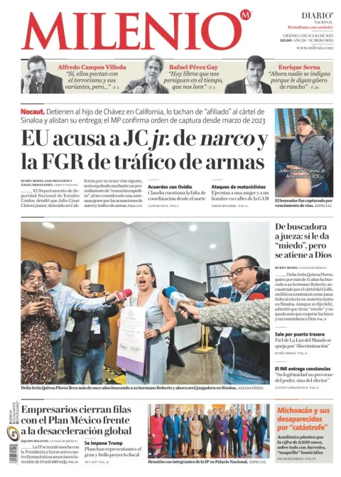 Portada de Milenio del viernes, 4 de julio de 2025