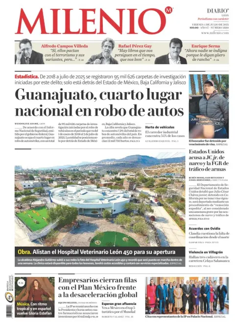 Portada de Milenio Leon del viernes, 4 de julio de 2025