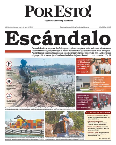 Portada de Por Esto (merida, Yucatan) del viernes, 4 de julio de 2025