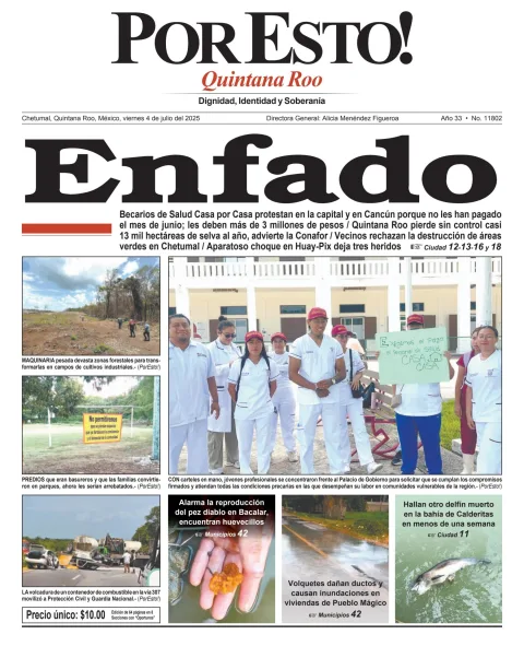 Portada de Por Esto (quintana Roo Chetumal) del viernes, 4 de julio de 2025