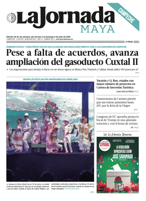 Portada de La Jornada Maya Campeche del viernes, 4 de julio de 2025