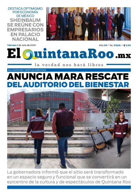 Portada de El Quintana Roo (portada) del viernes, 4 de julio de 2025