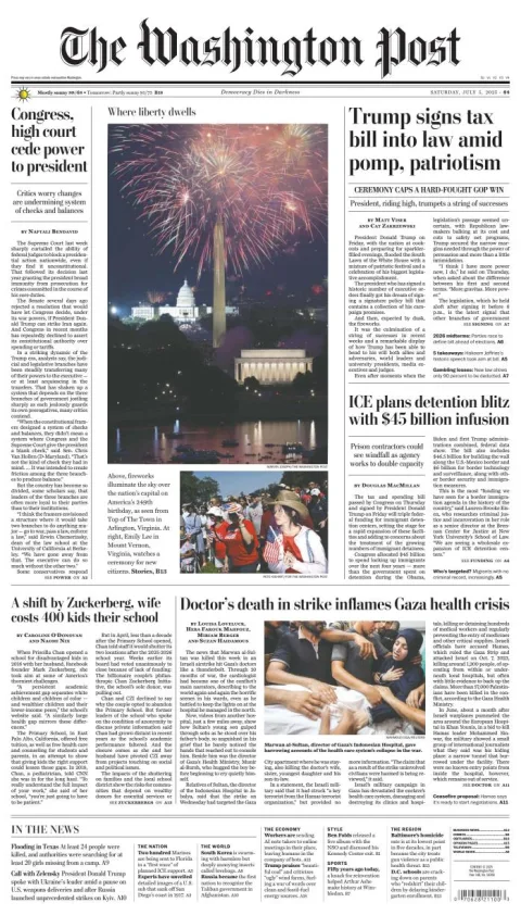 Portada de The Washington Post