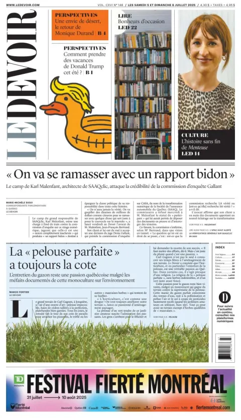 Portada de Le Devoir