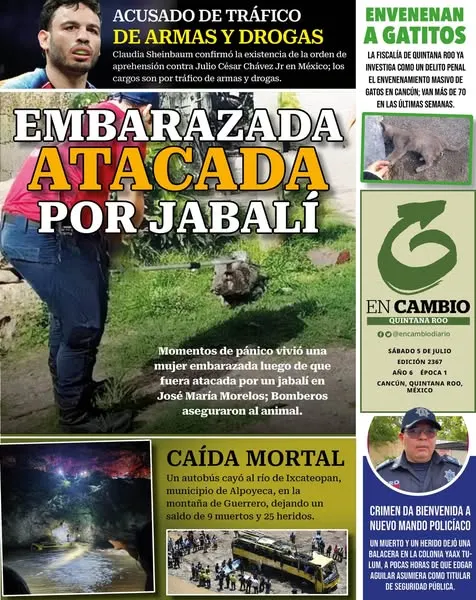 Portada de En Cambio - Quintana Roo (contraportada) del sábado, 5 de julio de 2025