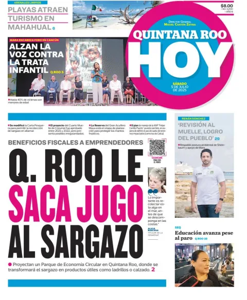 Portada de Quintana Roo Hoy del 2025-07-05