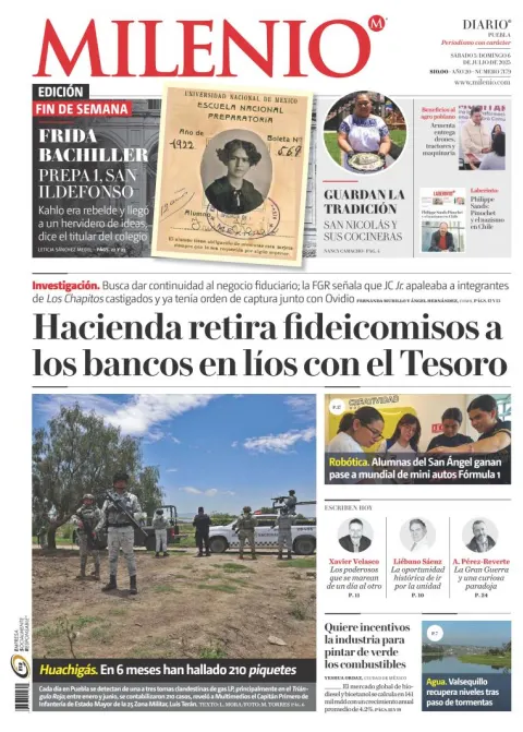 Portada de Milenio Puebla del sábado, 5 de julio de 2025