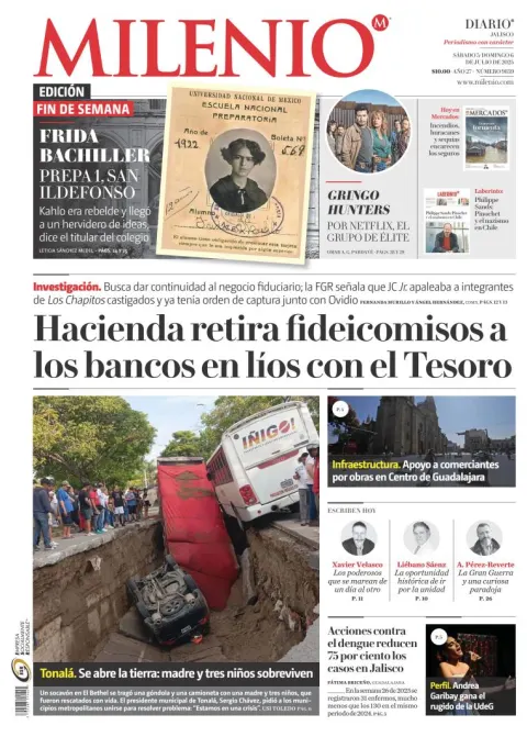 Portada de Milenio Jalisco del sábado, 5 de julio de 2025