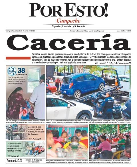 Portada de Por Esto (campeche) del sábado, 5 de julio de 2025