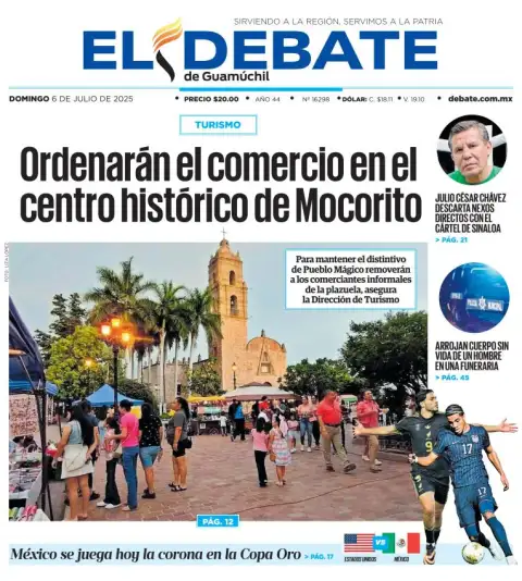 Portada de El Debate de Guamuchil del 2025-07-06