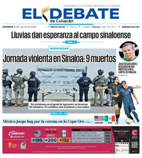Portada de El Debate de Culiacan